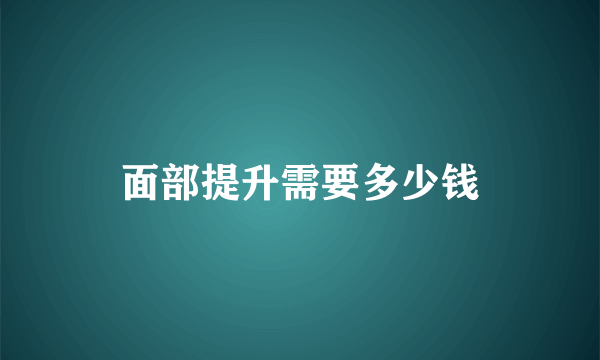 面部提升需要多少钱