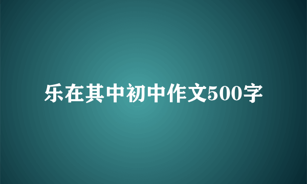 乐在其中初中作文500字