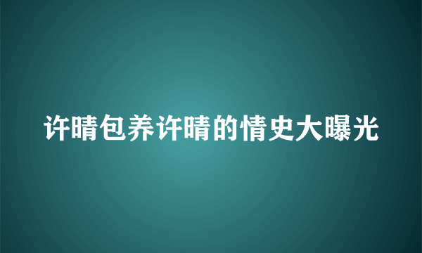 许晴包养许晴的情史大曝光