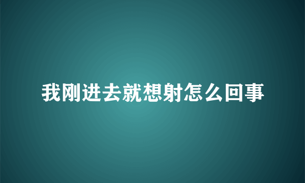 我刚进去就想射怎么回事