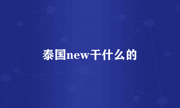 泰国new干什么的