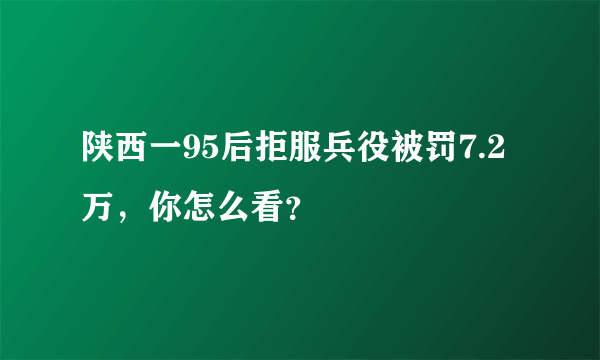 陕西一95后拒服兵役被罚7.2万，你怎么看？