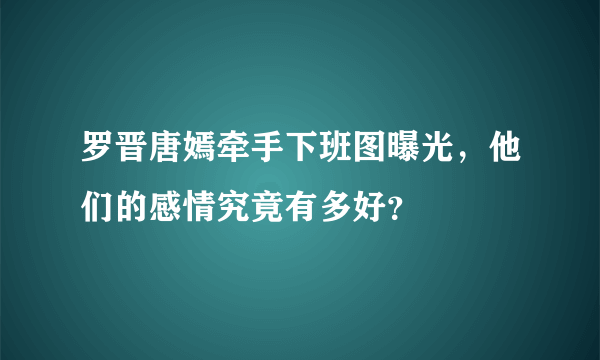 罗晋唐嫣牵手下班图曝光，他们的感情究竟有多好？