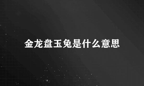 金龙盘玉兔是什么意思