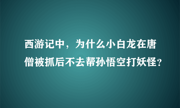 西游记中，为什么小白龙在唐僧被抓后不去帮孙悟空打妖怪？