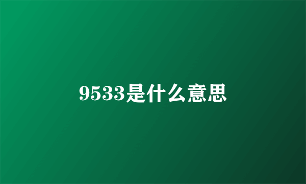 9533是什么意思