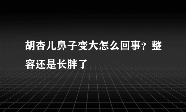 胡杏儿鼻子变大怎么回事？整容还是长胖了