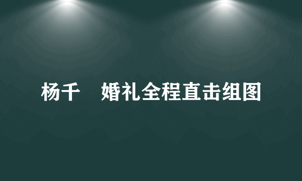 杨千嬅婚礼全程直击组图