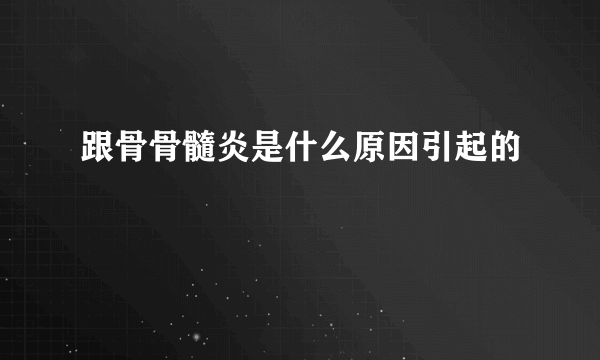 跟骨骨髓炎是什么原因引起的