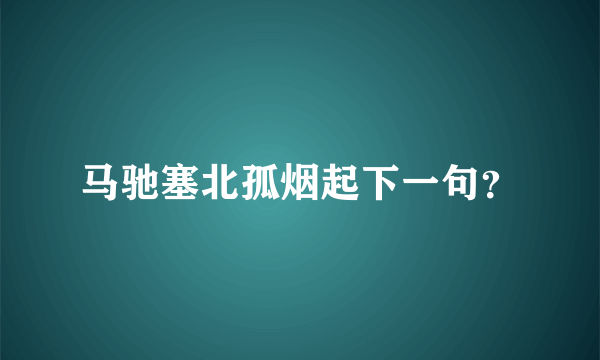 马驰塞北孤烟起下一句？