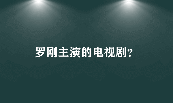 罗刚主演的电视剧？