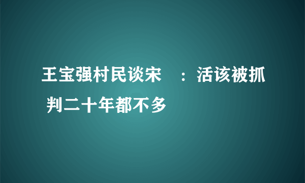 王宝强村民谈宋喆：活该被抓 判二十年都不多