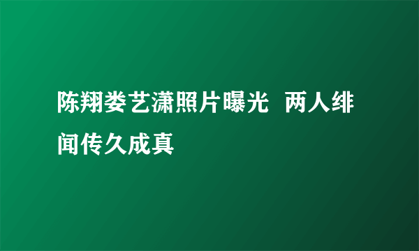 陈翔娄艺潇照片曝光  两人绯闻传久成真