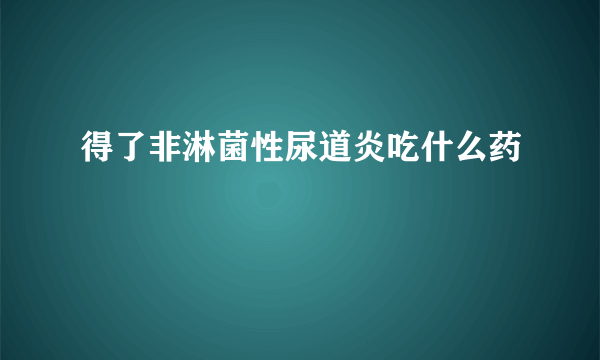 得了非淋菌性尿道炎吃什么药