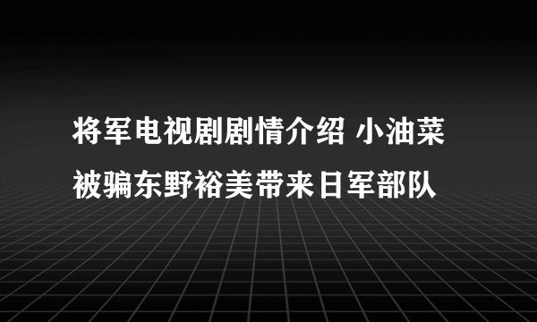 将军电视剧剧情介绍 小油菜被骗东野裕美带来日军部队