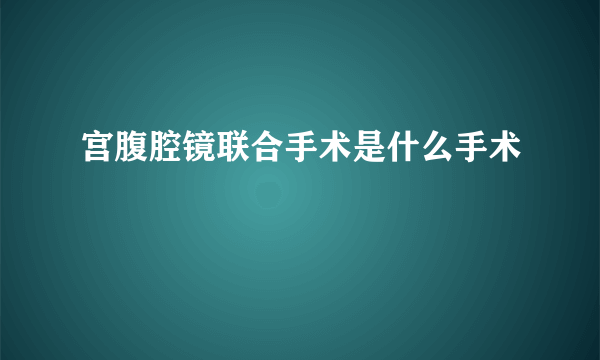 宫腹腔镜联合手术是什么手术