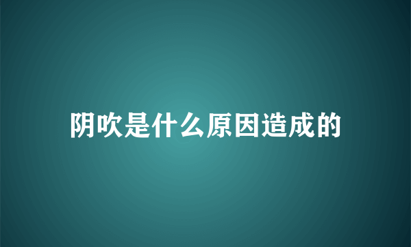 阴吹是什么原因造成的