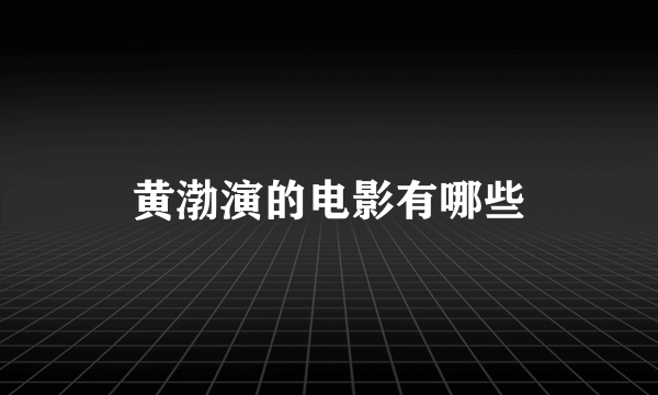 黄渤演的电影有哪些