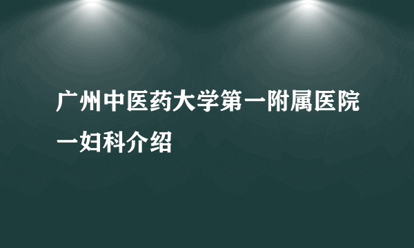 广州中医药大学第一附属医院一妇科介绍