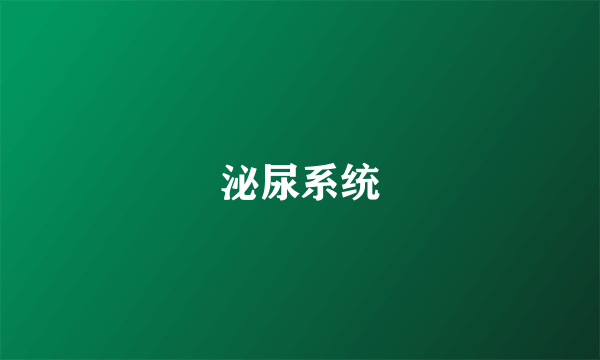 泌尿系统