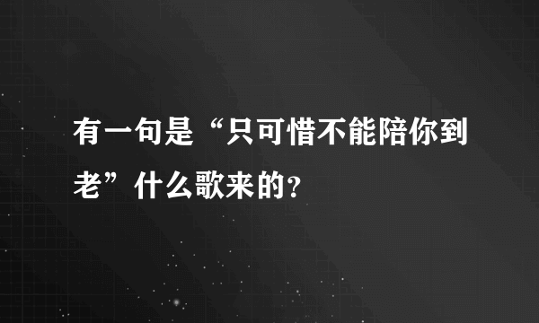 有一句是“只可惜不能陪你到老”什么歌来的？