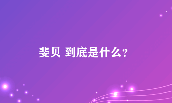 斐贝 到底是什么？