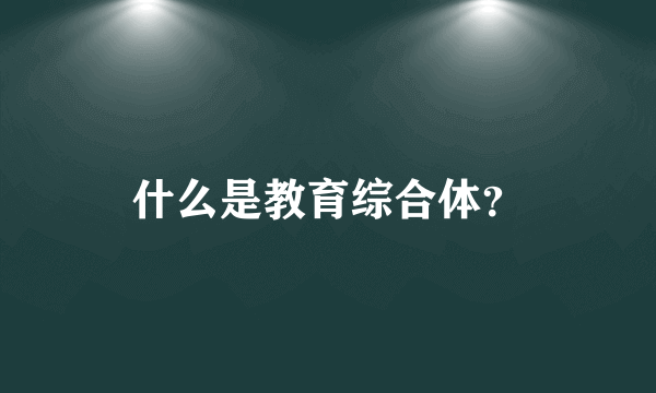 什么是教育综合体？