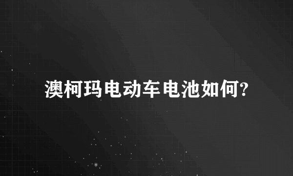 澳柯玛电动车电池如何?