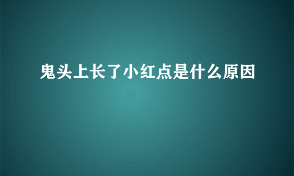 鬼头上长了小红点是什么原因