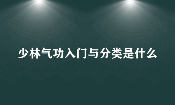 少林气功入门与分类是什么