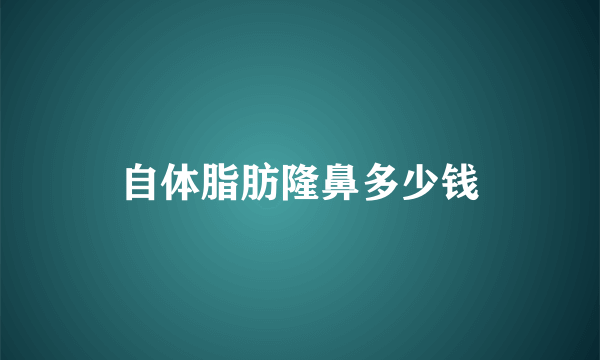 自体脂肪隆鼻多少钱