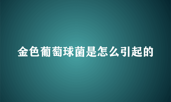 金色葡萄球菌是怎么引起的