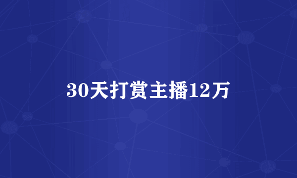 30天打赏主播12万