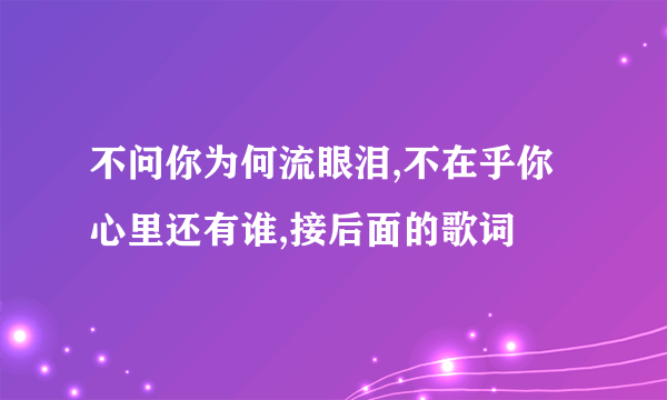 不问你为何流眼泪,不在乎你心里还有谁,接后面的歌词