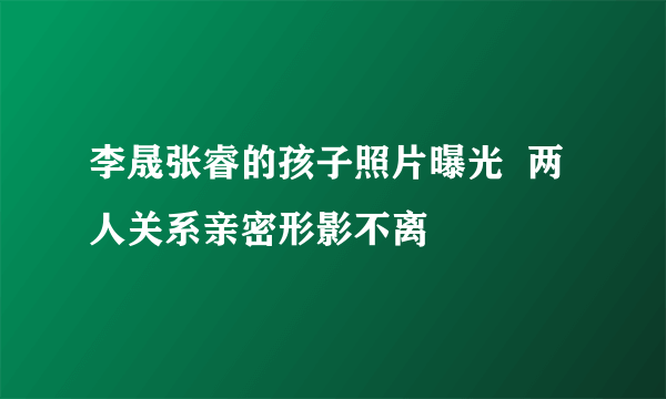 李晟张睿的孩子照片曝光  两人关系亲密形影不离