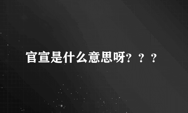 官宣是什么意思呀？？？