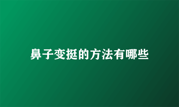 鼻子变挺的方法有哪些