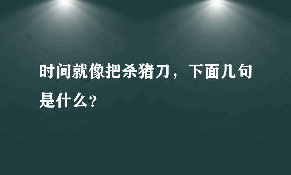 时间就像把杀猪刀，下面几句是什么？