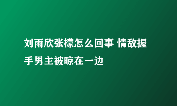 刘雨欣张檬怎么回事 情敌握手男主被晾在一边