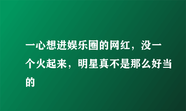 一心想进娱乐圈的网红，没一个火起来，明星真不是那么好当的