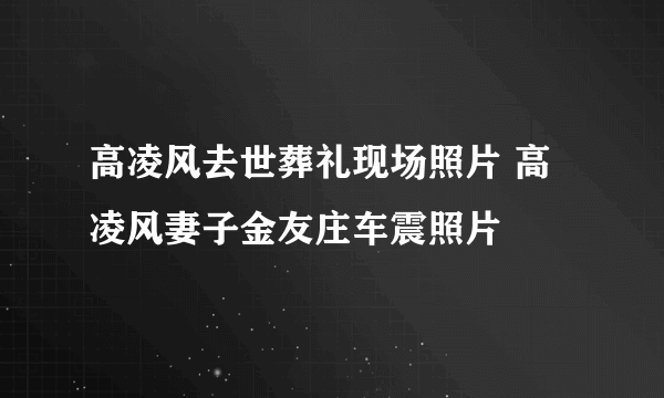 高凌风去世葬礼现场照片 高凌风妻子金友庄车震照片