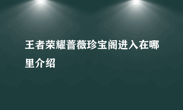 王者荣耀蔷薇珍宝阁进入在哪里介绍