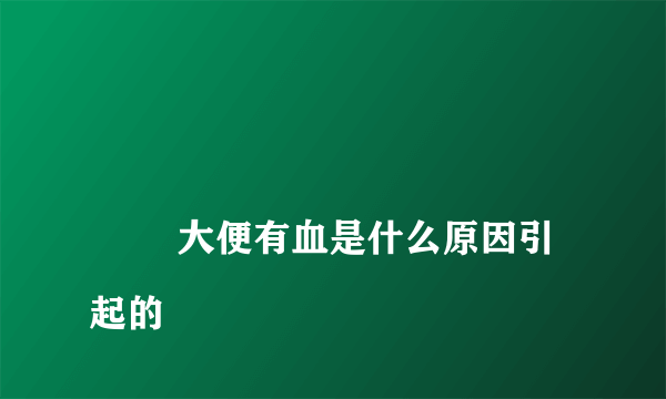 
        大便有血是什么原因引起的
    