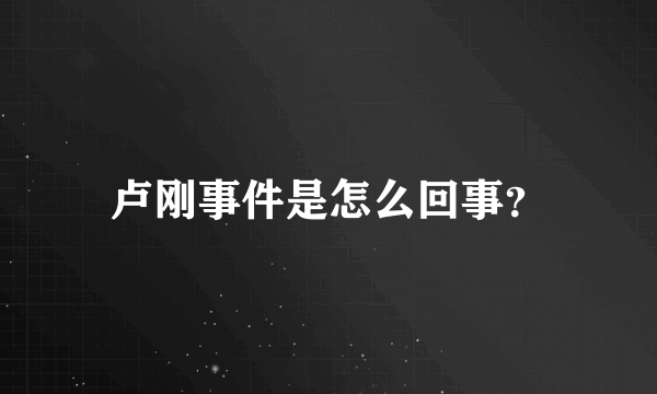 卢刚事件是怎么回事？