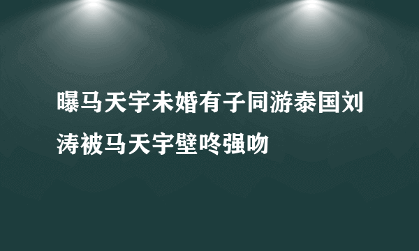 曝马天宇未婚有子同游泰国刘涛被马天宇壁咚强吻