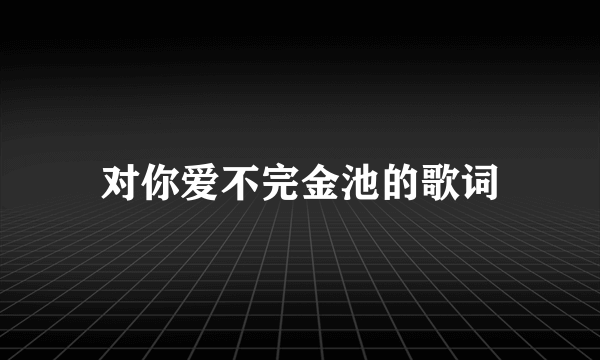 对你爱不完金池的歌词