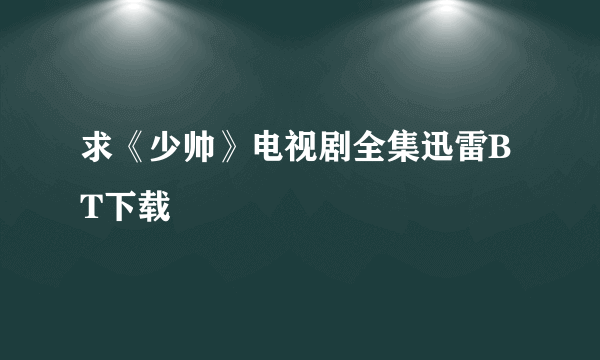 求《少帅》电视剧全集迅雷BT下载