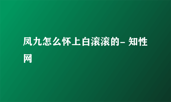 凤九怎么怀上白滚滚的- 知性网