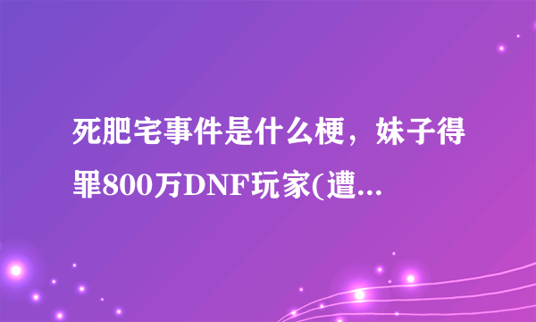 死肥宅事件是什么梗，妹子得罪800万DNF玩家(遭人肉)(2)