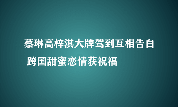 蔡琳高梓淇大牌驾到互相告白 跨国甜蜜恋情获祝福